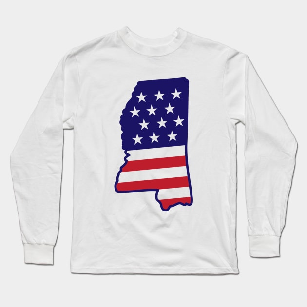 Mississippi State USA Map Long Sleeve T-Shirt by MARCHY